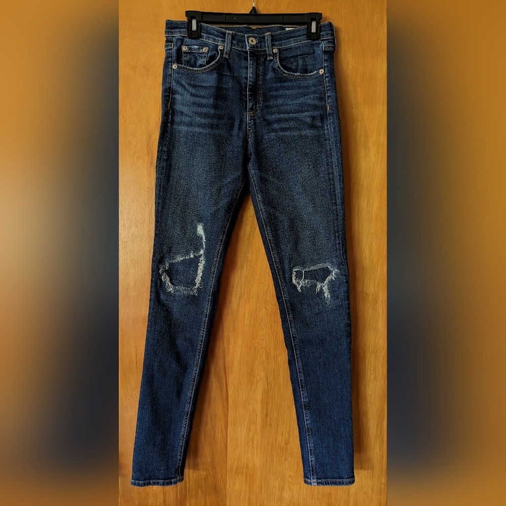 Rag & Bone Women's High-Rise Skinny Blue Denim Modele Jeans Size 27 x 30…